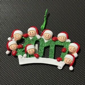 Personalized Christmas Festive Green and Red Holiday Ornament (2017)